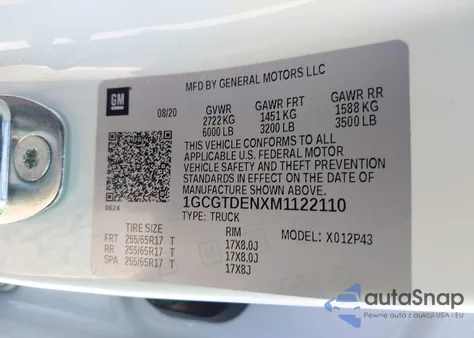 2021 Chevrolet Colorado 4Wd Short Box Z71 from USA, damaged, VIN 1GCGTDENXM1122110